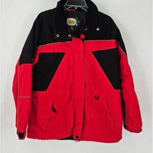 Cabela's Women Anorak Red/Black Coat No Hood Thinsulate Insulation Lined Sz L